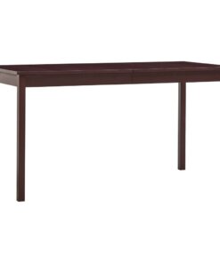 vidaXL Eettafel 140x70x73 cm grenenhout donkerbruin