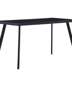 vidaXL Eettafel 140x70x75 cm gehard glas zwart