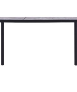 vidaXL Eettafel 160x80x75 cm MDF zwart en betongrijs