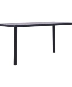 vidaXL Eettafel 160x80x75 cm MDF zwart en betongrijs