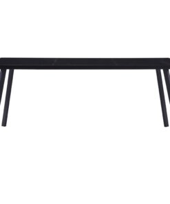 vidaXL Eettafel 160x80x75 cm gehard glas zwart