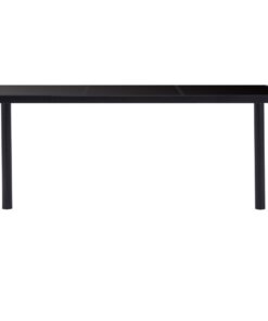 vidaXL Eettafel 160x80x75 cm gehard glas zwart