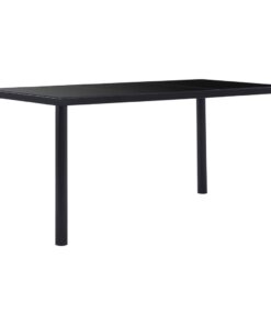 vidaXL Eettafel 160x80x75 cm gehard glas zwart