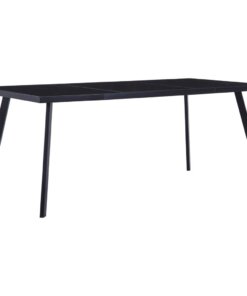 vidaXL Eettafel 160x80x75 cm gehard glas zwart