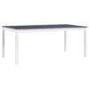 vidaXL Eettafel 180x90x73 cm grenenhout wit en grijs