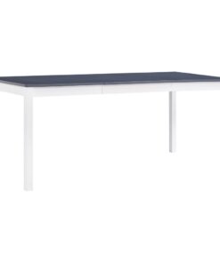 vidaXL Eettafel 180x90x73 cm grenenhout wit en grijs