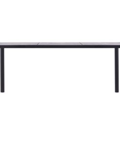 vidaXL Eettafel 180x90x75 cm MDF zwart en betongrijs