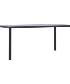 vidaXL Eettafel 180x90x75 cm MDF zwart en betongrijs