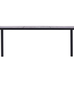 vidaXL Eettafel 200x100x75 cm MDF zwart en betongrijs
