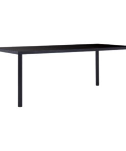 vidaXL Eettafel 200x100x75 cm gehard glas zwart