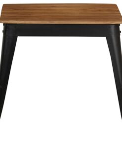 vidaXL Eettafel 75x75x76 cm massief acaciahout en staal