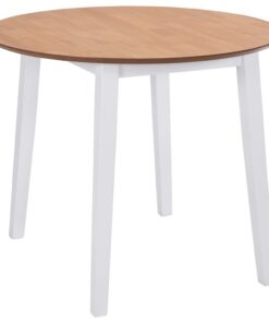 vidaXL Eettafel inklapbaar rond MDF wit