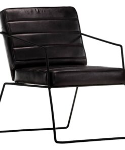 vidaXL Fauteuil echt leer zwart