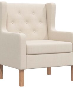 vidaXL Fauteuil stof crèmewit