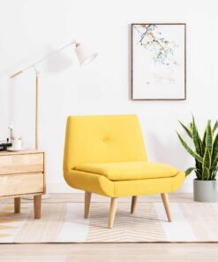 vidaXL Fauteuil stof geel