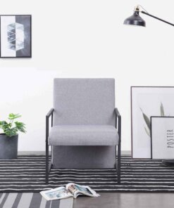vidaXL Fauteuil stof lichtgrijs