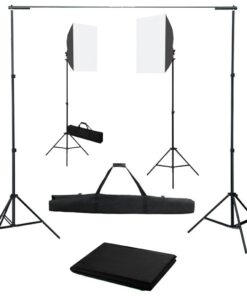 vidaXL Fotostudioset met softboxlampen en achtergrond