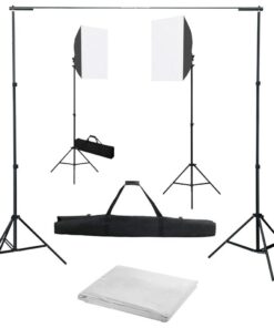 vidaXL Fotostudioset met softboxlampen en achtergrond
