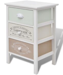 vidaXL Franse opslagkast met 3 lades hout