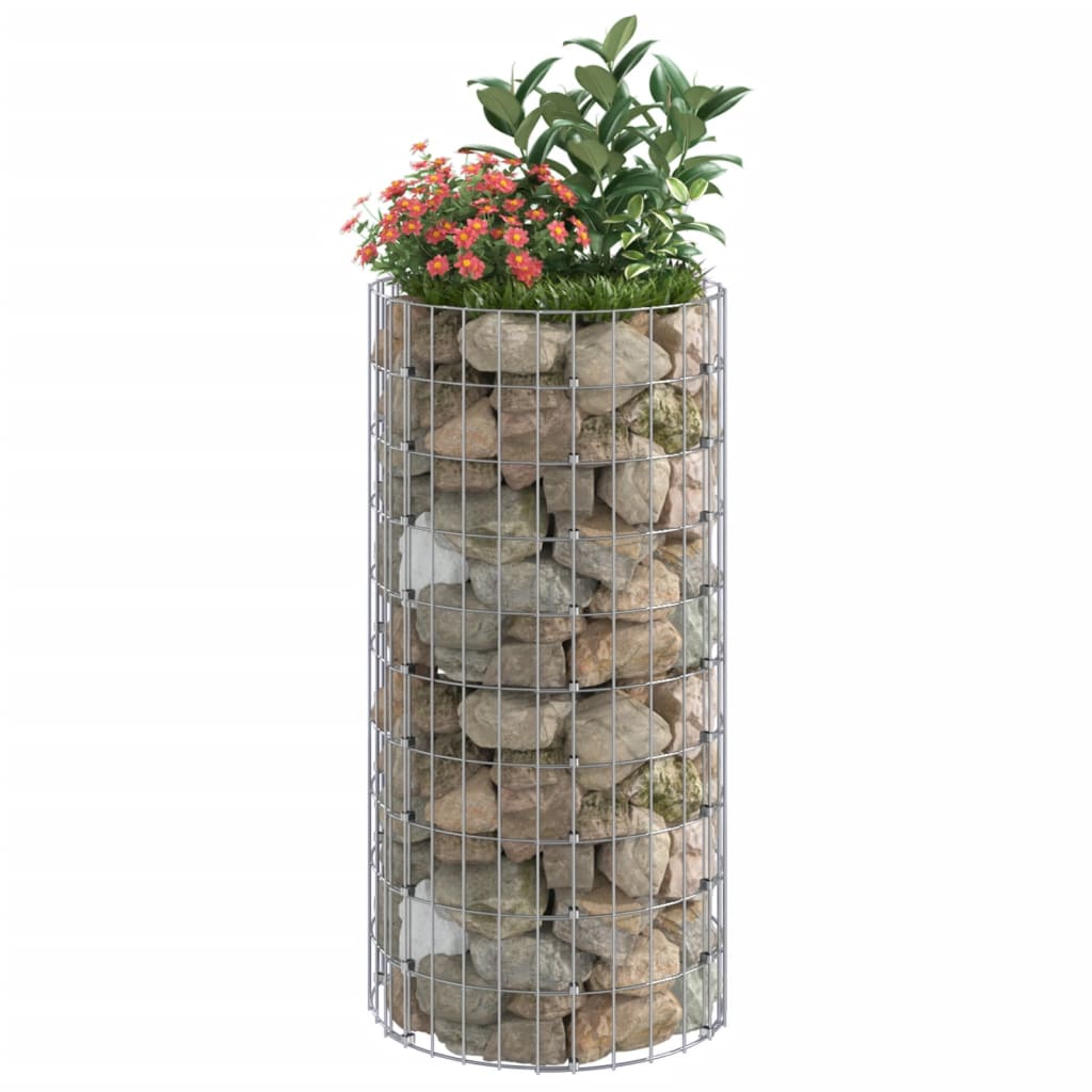 vidaXL Gabion paal rond Ø50x100 cm gegalvaniseerd staal - Image 5
