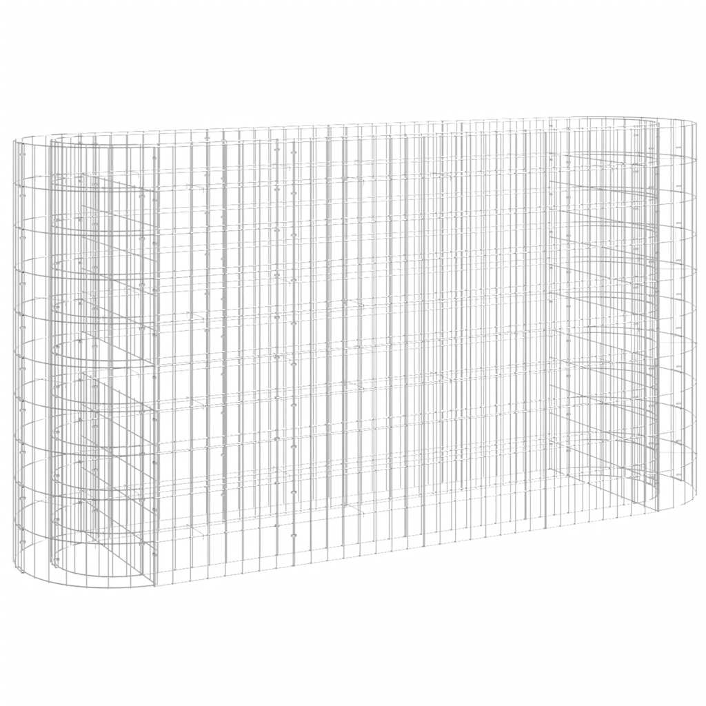 vidaXL Gabion plantenbak verhoogd 190x50x100 cm gegalvaniseerd ijzer
