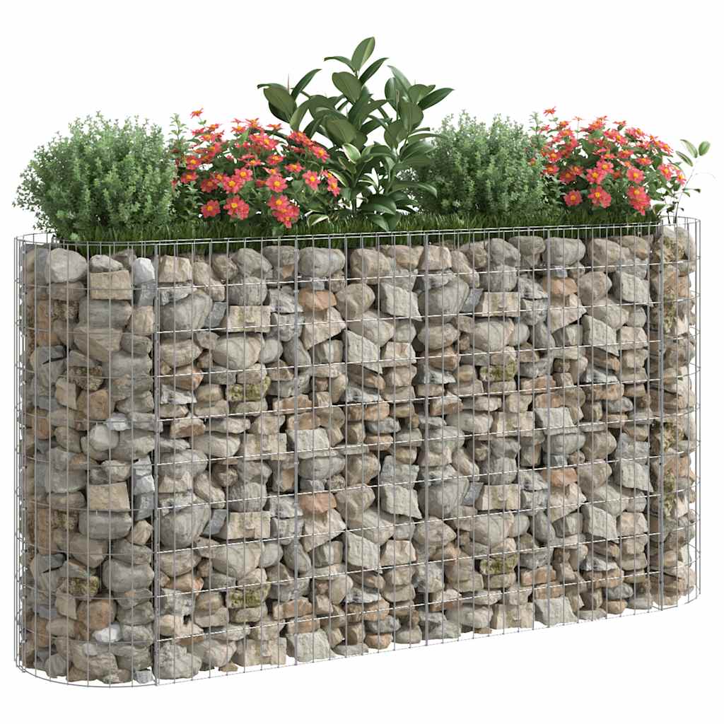 vidaXL Gabion plantenbak verhoogd 190x50x100 cm gegalvaniseerd ijzer - Image 7