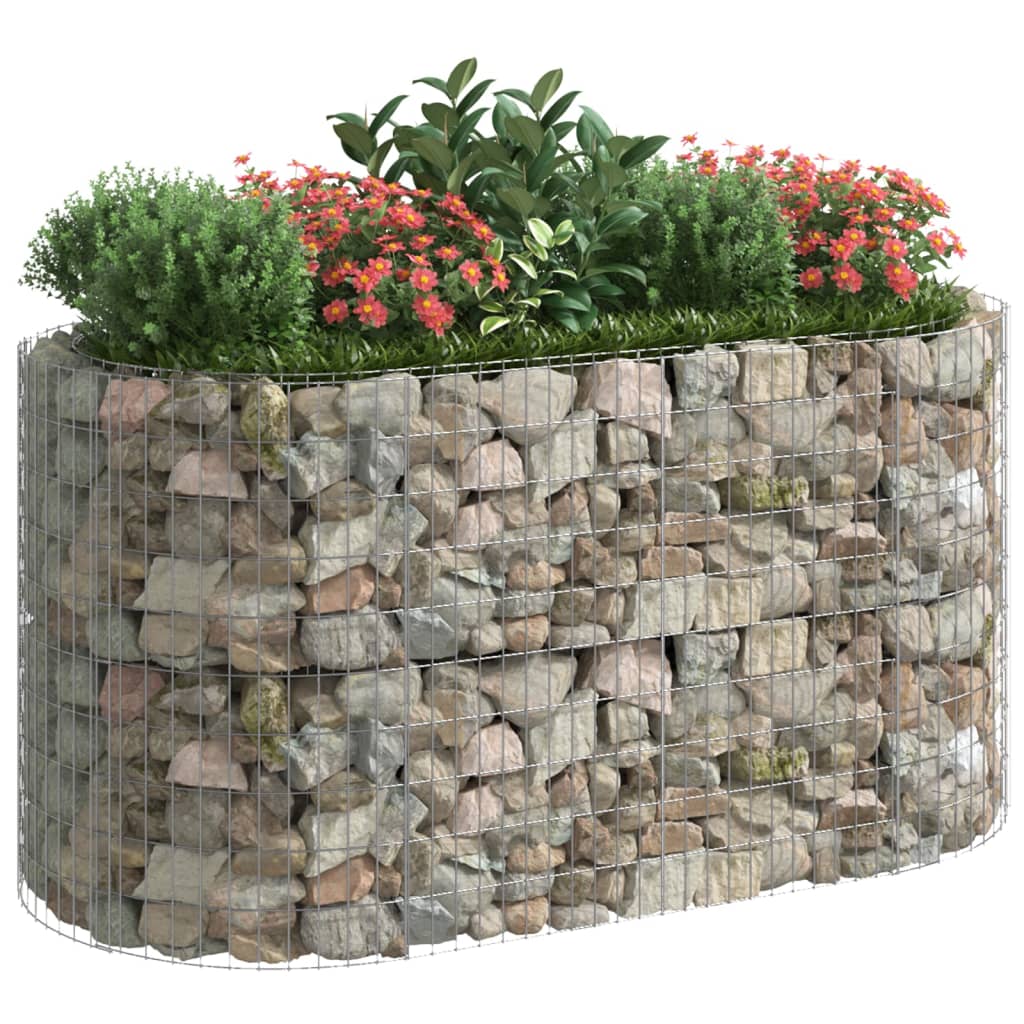 vidaXL Gabion plantenbak verhoogd 200x100x100 cm gegalvaniseerd ijzer - Image 3