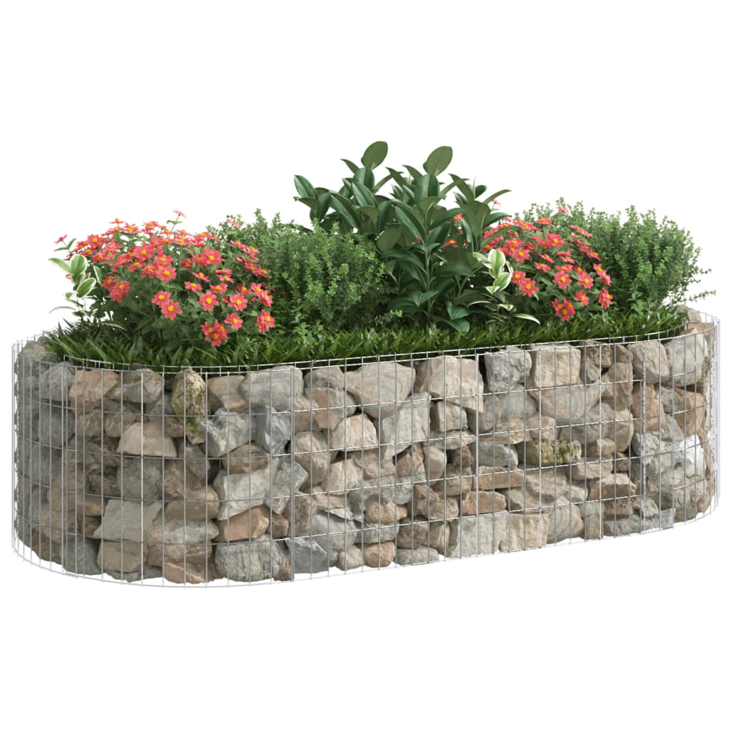 vidaXL Gabion plantenbak verhoogd 200x100x50 cm gegalvaniseerd ijzer - Image 3