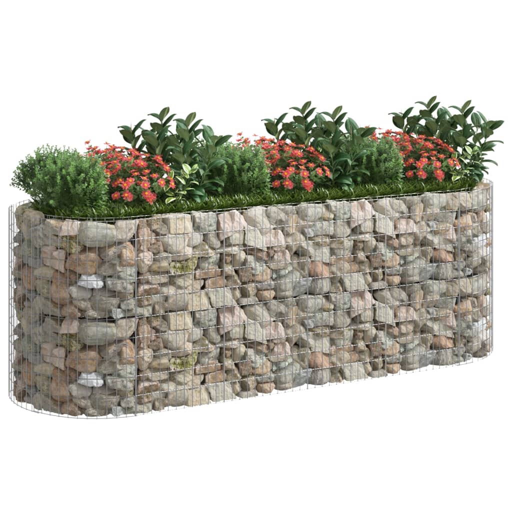 vidaXL Gabion plantenbak verhoogd 300x100x100 cm gegalvaniseerd ijzer - Image 3