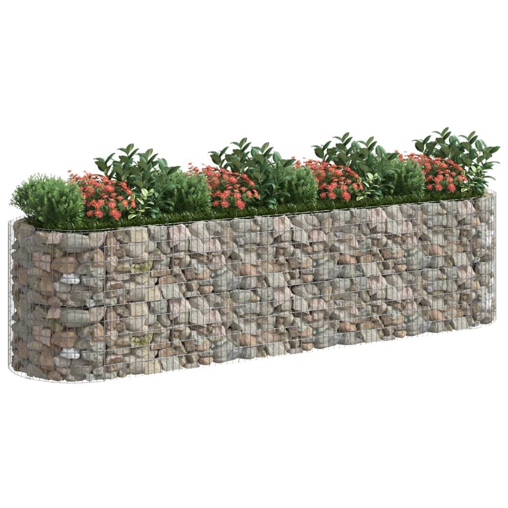 vidaXL Gabion plantenbak verhoogd 400x100x100 cm gegalvaniseerd ijzer - Image 3