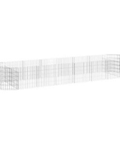 vidaXL Gabion plantenbak verhoogd 400x100x50 cm gegalvaniseerd ijzer