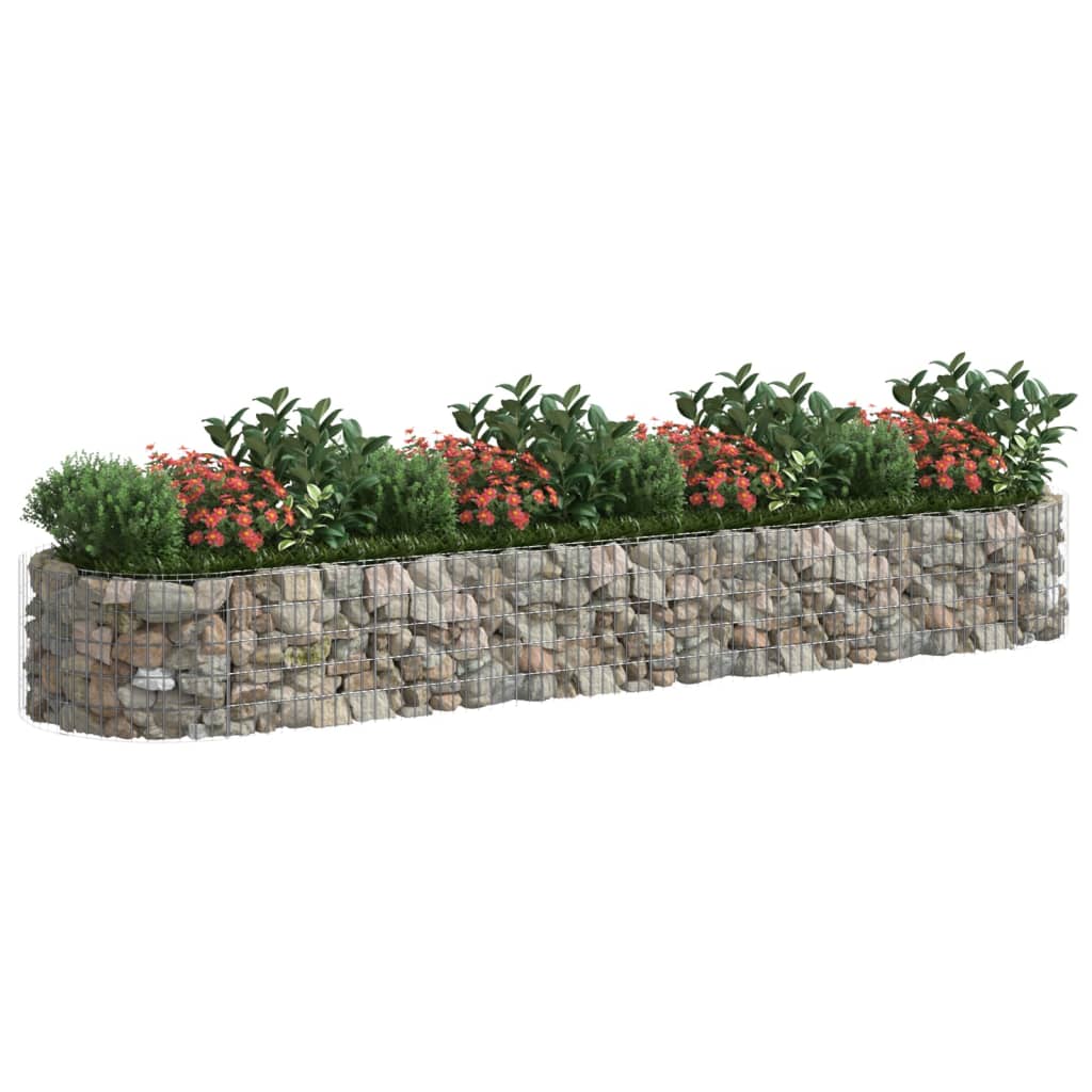 vidaXL Gabion plantenbak verhoogd 400x100x50 cm gegalvaniseerd ijzer - Image 3