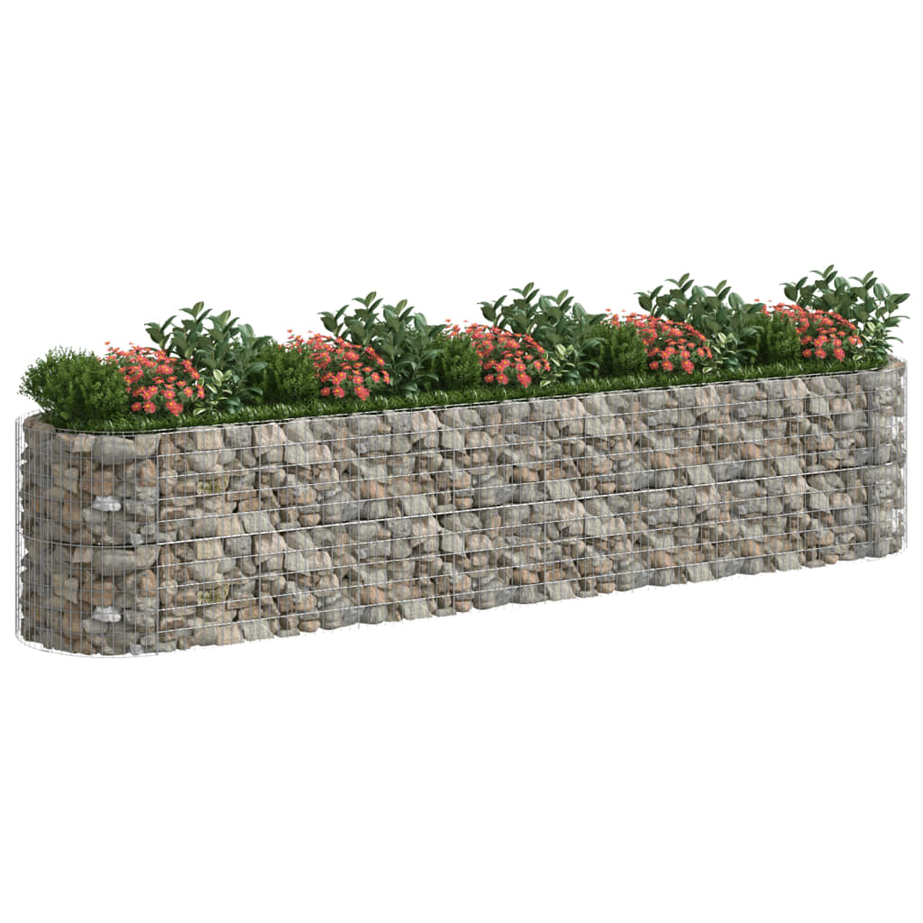 vidaXL Gabion plantenbak verhoogd 500x100x100 cm gegalvaniseerd ijzer - Image 3