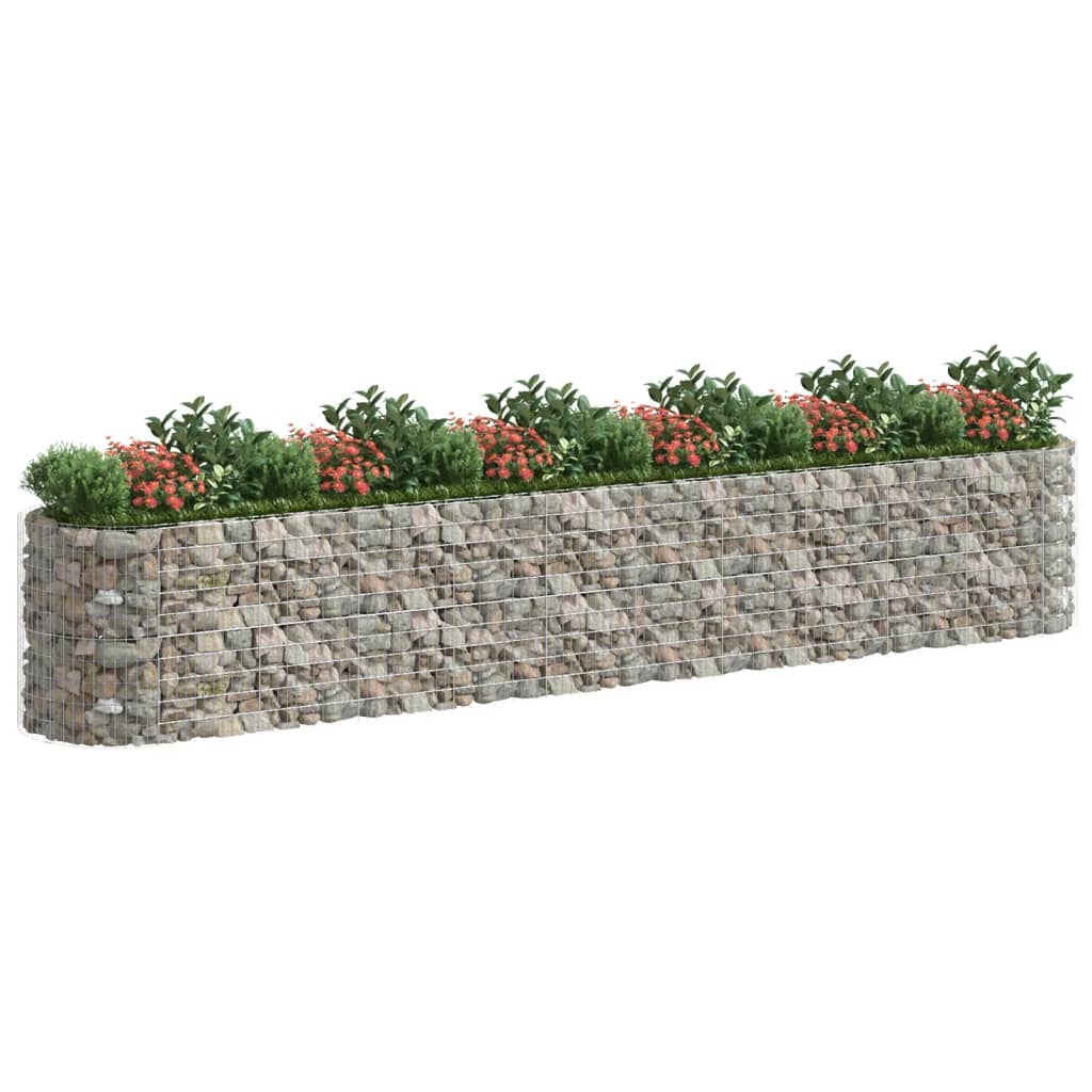 vidaXL Gabion plantenbak verhoogd 600x100x100 cm gegalvaniseerd ijzer - Image 3
