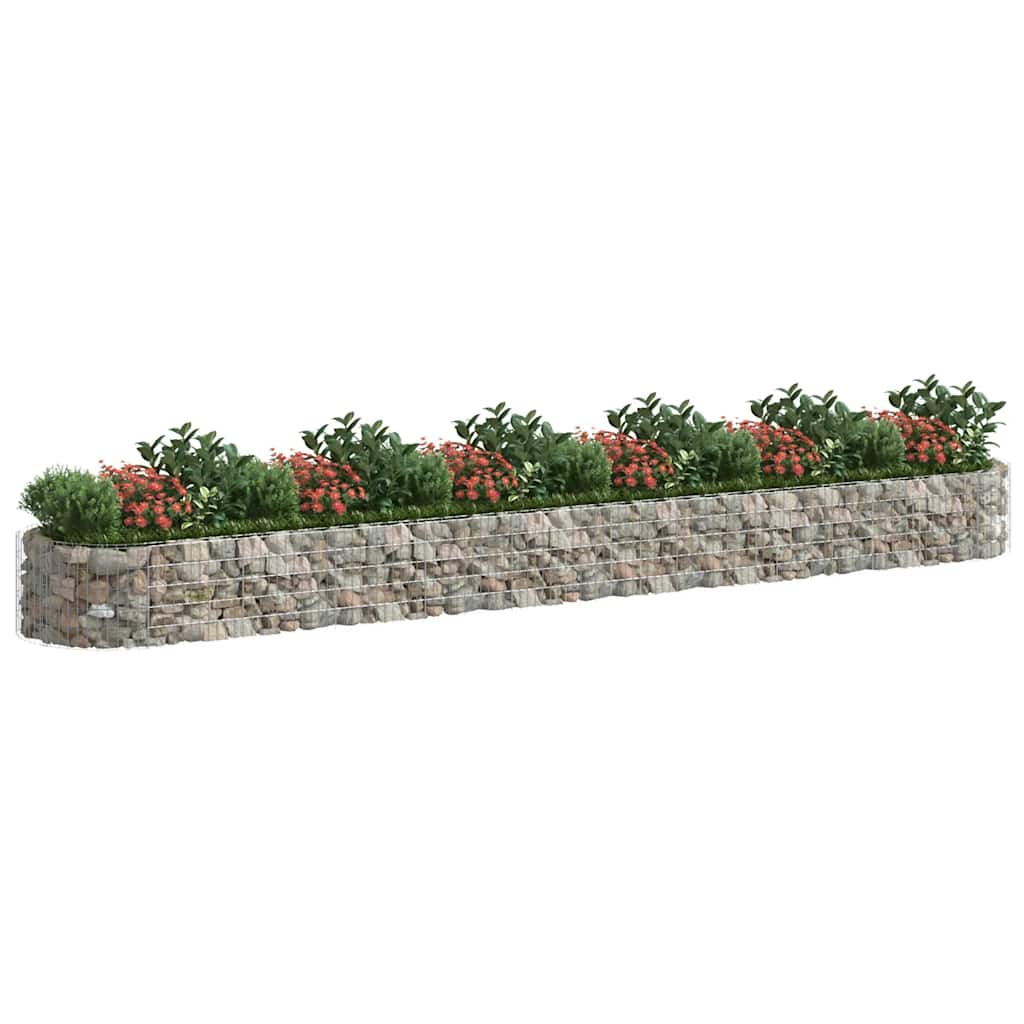 vidaXL Gabion plantenbak verhoogd 600x100x50 cm gegalvaniseerd ijzer - Image 3