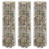 vidaXL Gabion plantenbakken 3 st rond verhoogd Ø30x100 cm staal