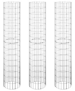 vidaXL Gabion plantenbakken 3 st rond verhoogd Ø30x150 cm staal