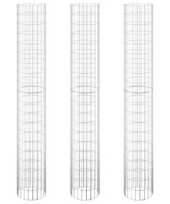vidaXL Gabion plantenbakken 3 st rond verhoogd Ø30x200 cm staal