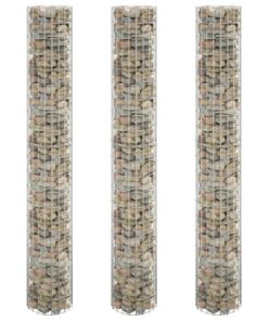 vidaXL Gabion plantenbakken 3 st rond verhoogd Ø30x200 cm staal