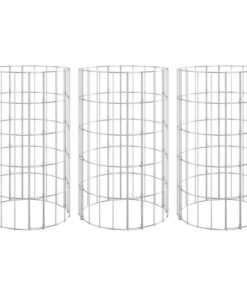 vidaXL Gabion plantenbakken 3 st rond verhoogd Ø30x50 cm staal