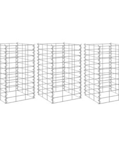 vidaXL Gabion plantenbakken 3 st verhoogd 30x30x50 cm ijzer