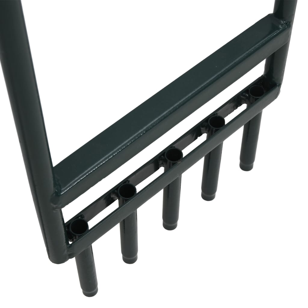 vidaXL Gazonbeluchter met 5 holle tanden gepoedercoat staal groen - Afbeelding 4
