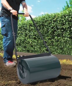 vidaXL Gazonroller 50 L 63 cm groen en zwart