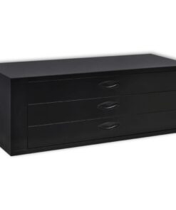 vidaXL Gereedschapskist met 3 lades metaal zwart