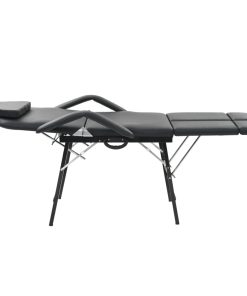 vidaXL Gezichtsbehandelstoel draagbaar 185x78x76 cm kunstleer zwart