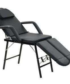 vidaXL Gezichtsbehandelstoel draagbaar 185x78x76 cm kunstleer zwart
