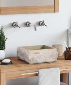 vidaXL Gootsteen 30x30x13 cm marmer crèmekleurig