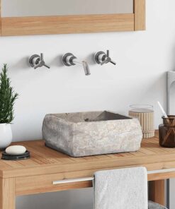 vidaXL Gootsteen 30x30x13 cm marmer grijs