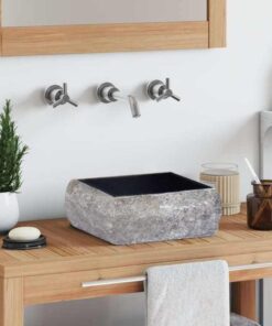 vidaXL Gootsteen 30x30x13 cm marmer zwart