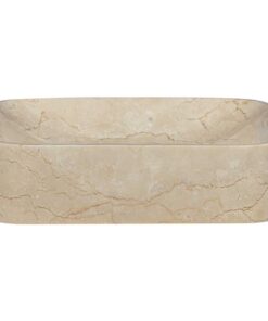 vidaXL Gootsteen 40x40x10 cm marmer crèmekleurig